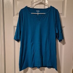 Croft & Barrow Women's Teal Short Sleeve Top